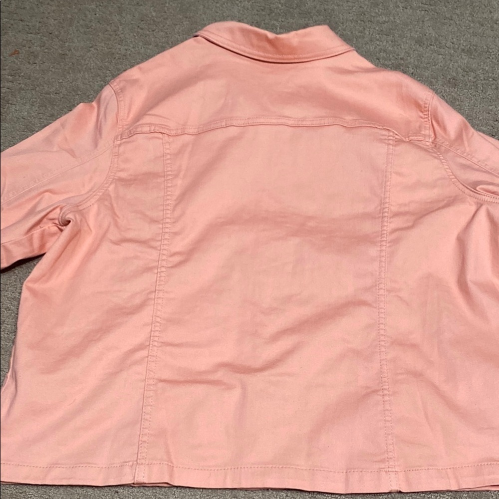 Blair Pink Jean Jacket with Textured Fabric - Picture 11 of 13